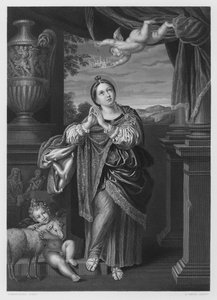 St Agnes, från bilden i Kungliga Samlingen av Domenichino