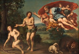 Adam och Evas fördrivning av Domenichino