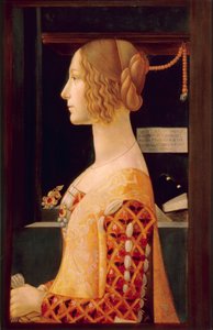 Porträtt av Giovanna Tornabuoni, ca 1899 (olja på pannå) av Domenico (after) Ghirlandaio