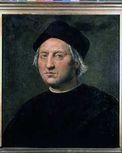 Porträtt av Christopher Columbus - tillskriven Ghirlandaio, Naval Museum of Genes - Pegli av Domenico (attr.to) Ghirlandaio