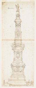 Design för Obelisken av St. Dominic, Piazza San Domenico Maggiore, Neapel