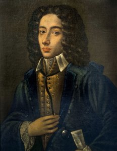 Porträtt av Giovanni Battista Pergolesi (Jean Baptiste Pergolese, Jean-Baptiste) (1710 - 1736). Olja på trä av Domenico Antonio Vaccaro. Konservatoriet i Neapel. Giovanni Battista Pergolesi målning av Domenico Antonio Vaccaro Neapels konservatorium