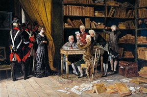 Söker i Eleonora Pimentels hus, målning av Domenico Battaglia (1842-1921), olja på duk av Domenico Battaglia