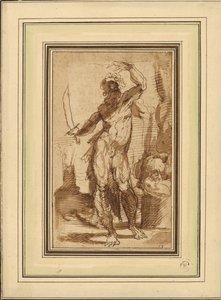 Studie till figuren av Abraham av Domenico Beccafumi
