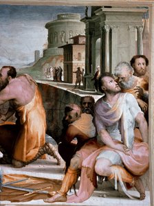 Förlikningen av den romerske konsuln Marcus Fulvius Flaccus och Marcus Aemilius Lepidus omkring 126 f.Kr. Detalj. Fresk av Domenico di Giacomo di Pace dit Beccafumi (1486-1551) 1529-1535 Siena, Palazzo Pubblico av Domenico Beccafumi