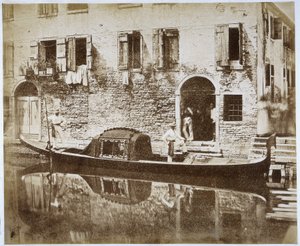 Gondol i Venedig, ca 1855 av Domenico Bresolin
