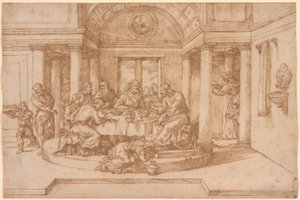 Kristus i fariséen Simons hus av Domenico Campagnola