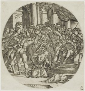 Halshuggningen av Saint Catherine av Domenico Campagnola
