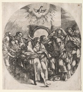Den helige andens nedstigning av Domenico Campagnola