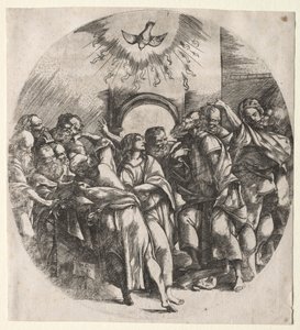 Den helige andens nedstigning, 1518. av Domenico Campagnola
