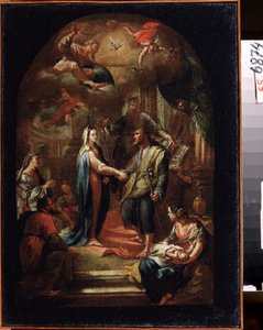 ""Jungfruns äktenskap"" (Maria och Josefs äktenskap) Målning av Domenico Corvi (1721-1803) Statens konstmuseum från 1700-talet, Tula, Ryssland