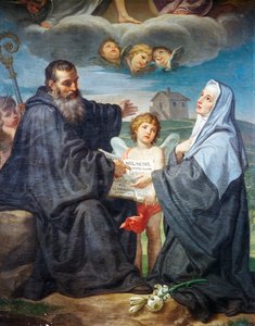 St Benedict och St Scholastica av Domenico Corvi (1721-1803)