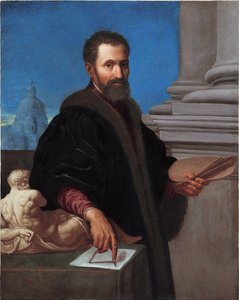 Porträtt av Michelangelo Buonarroti av Cresti (kallad Il Passignano), Domenico (1559-1638) - Olja på duk - Galleria Enrico Lumina, Bergamo