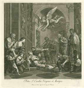 Dood van de heilige Cecilia St. Cecilia Jungfrun och Martyrens död (titel på föremålet) Italiensk schilderkunst (serietitel) Italian School of Painting (serietitel)