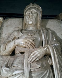 Bild av en kung, detalj från de katolska kungarnas grav (marmor) av Domenico Fancelli