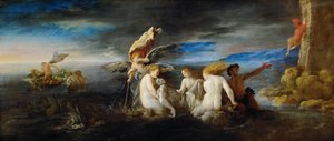 Hero Mourning the Dead Leander, ca. 1622 av Domenico Fetti or Feti