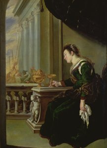 Artemisia sörjer Mausolus (panel) av Domenico Fetti or Feti
