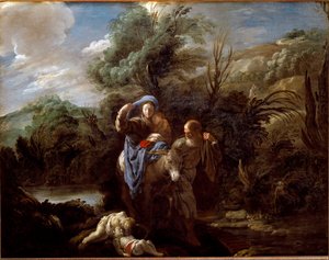 Läcka i Egypten (Målning av Domenico Fetti or Feti