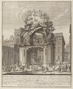 Jupiter och Minerva och Vulcans smedja, för "Chinea"-festivalen av Domenico Franceschini probably after Nicola Michetti