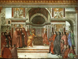 Ängelns uppenbarelse för Zacharias av Domenico Ghirlandaio