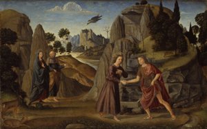 Kristusbarnets möte med den unge Johannes av Domenico Ghirlandaio