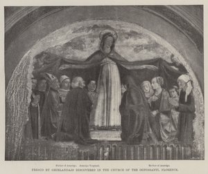 Fresco upptäckt i Church of the Ognissanti, Florens av Domenico Ghirlandaio