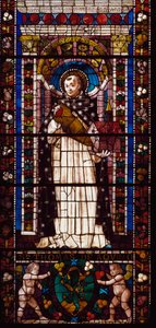 Representation av Saint Thomas Aquinas (målat glas av Domenico Ghirlandaio