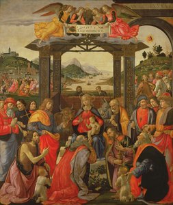 The Adoration of the Magi, 1488 (tempera på panel) (för detaljer se 120935)