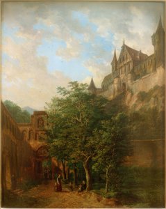Trausnitz slott nära Landshut av Domenico II Quaglio