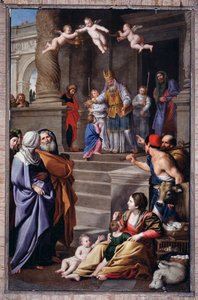 Representation av Saint Thomas de Villeneuve som gör välgörenhet ( Målning