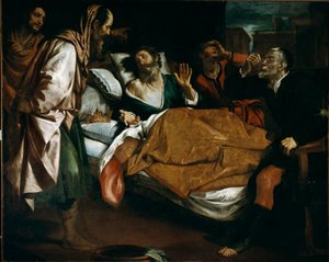 Profeten Ezechiels död Målning av Domenico Fiasella dit il Sarzana (1589-1669) Galleria di Palazzo Bianco från 1600-talet, Genes