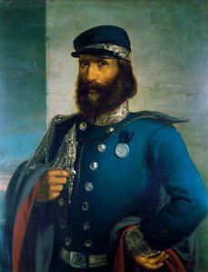 Giuseppe Garibaldi som general för den sardiska armén
