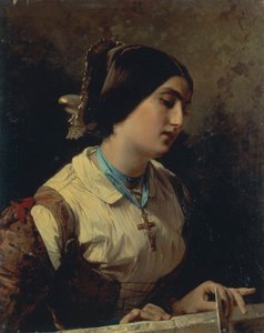 Lucia, a Lombard Woman, av Domenico Induno, olja på duk