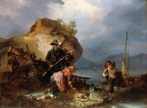 Smugglare vid Comosjön av Domenico Induno