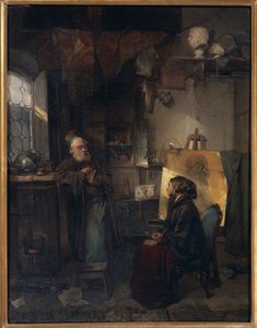 The Aged Moneylender undersöker de sista smyckena av Lady Fallen on Hard Times, av Domenico Induno