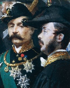 Hörnstensläggningen av Galleria Vittorio Emanuele i Milano, av Domenico Induno, detalj, olja på duk av Domenico Induno