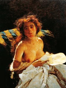 Dam med fläkt av Domenico Morelli