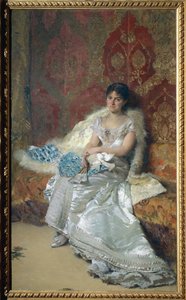 Porträtt av fru Theresa Oneto tröja, av Domenico Morelli av Domenico Morelli