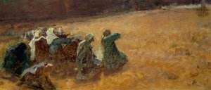 The Maries Attend the Crucifixion of Christ, detalj (olja på duk) av Domenico Morelli