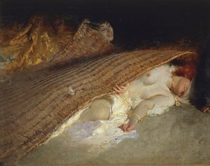 Frestelsen av St Anthony, detalj av Domenico Morelli