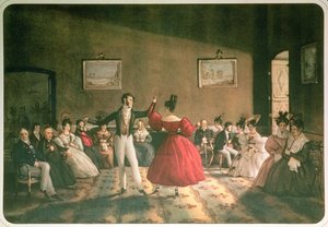 Dans i en salong i Buenos Aires, ca 1831 (akvarell på papper)