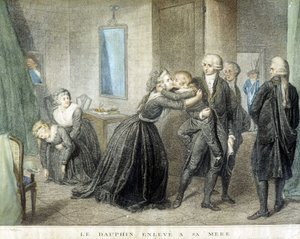 Louis-delfinen kidnappad från sin mor Marie Antoinette (i deras tempelfängelse), 1 juli