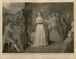 Rättegången mot Marie Antoinette, Frankrikes drottning, den 14 oktober 1793.