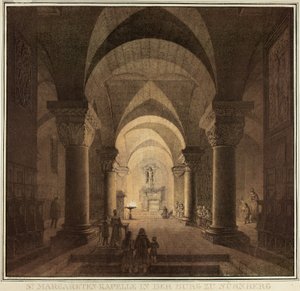Kapellet av Saint Margaret i staden Nürnberg, från samling av minnesvärda medeltida byggnader i Tyskland