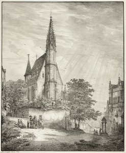 Kiderich kyrka i Rheingau av Domenico Quaglio