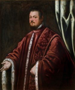 Porträtt av Nicolo Da Ponte (1491-1585) - Peinture de Domenico Robustio dit Tintoretto (1560-1635), huile sur toile av Domenico Robusti Tintoretto