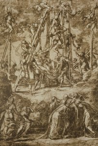 Studie för depositionen av Domenico Robusti Tintoretto