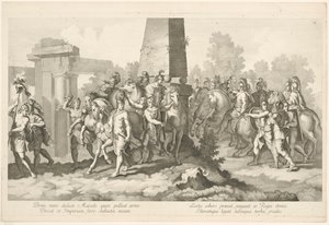 Soldater vid obelisken Alexander den stores triumf i Babylon (serietitel) av Domenico Rossetti