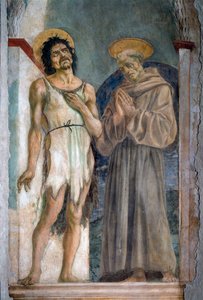 Sankt Johannes Döparen och Sankt Franciskus av Assisi - fresk
