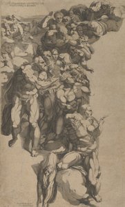 Grupp från Last Judgment, S:t Bartolomeus, St. Peter och andra apostlar, 1500-talet.